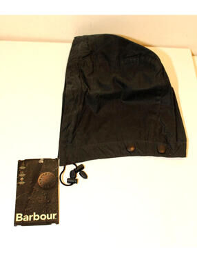 Barbour A197 Blue Waxed Cotton Waterproof Wired Brim Detachable Hood